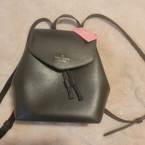 ♠️Kate Spade Black Medium Flap Backpack♠️ - Picture 6 of 16